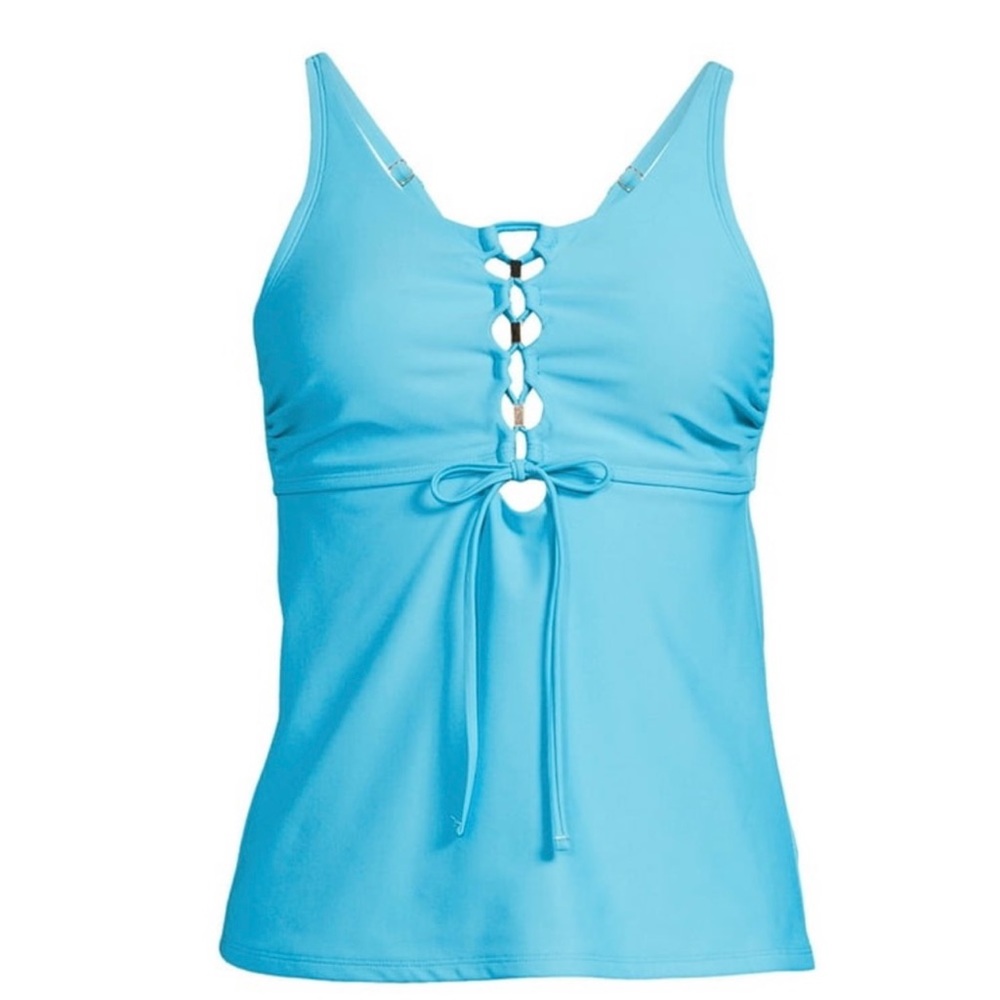 Time and Tru Women's Lace up Front Tankini Bikini Top Sz XL - Picture 3 of 4